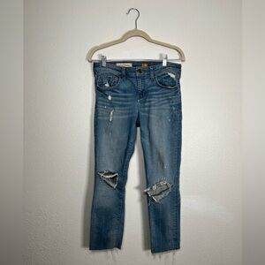 Pilcro blue Distressed Ankle Jeans size 28